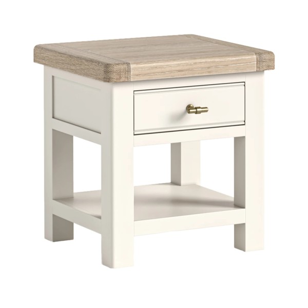 Windsor Lamp Table With Shelf - White
