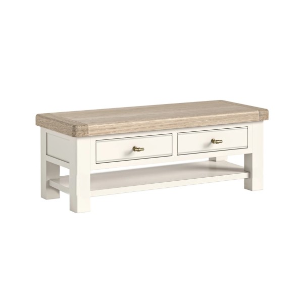Windsor Coffee Table With Drawers - White