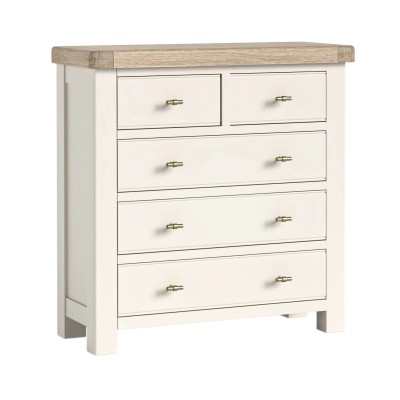 Windsor 2 Over 3 Drawer Chest - White