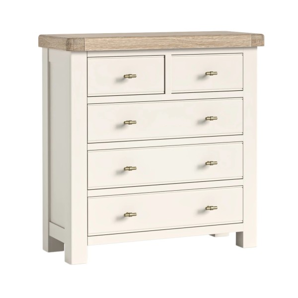 Windsor 2 Over 3 Drawer Chest - White