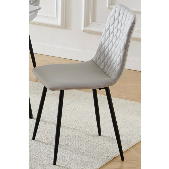 Argenta 120cm Dining Set with 4 Light Grey Chairs