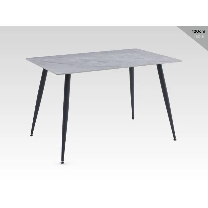Argenta 120cm Dining Set with 4 Dark Grey Chairs