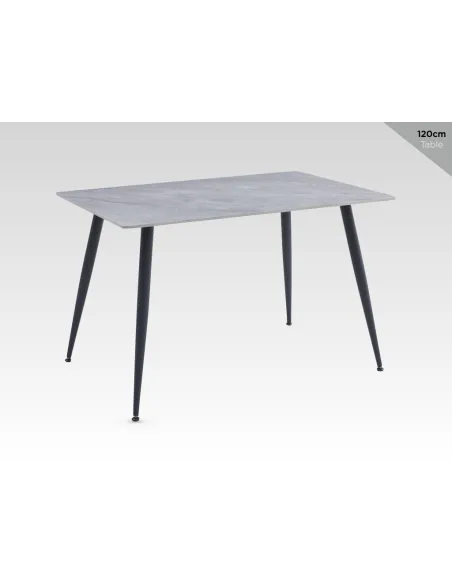 Argenta 120cm Dining Set with 4 Dark Grey Chairs
