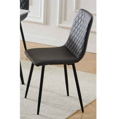 Argenta 120cm Dining Set with 4 Dark Grey Chairs