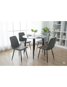 Argenta 90cm Dining Set with 4 Dark Grey Chairs