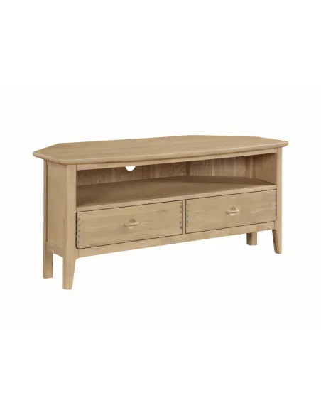 Cotswold Corner TV Unit with 2 Drawers - Oak