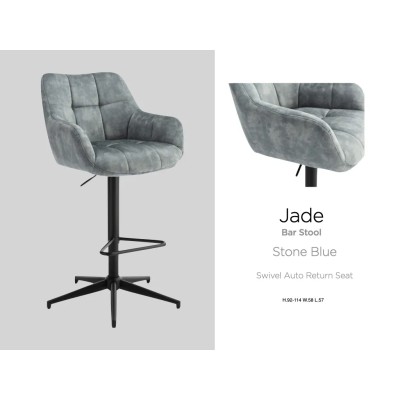 Jade Bar Stool - Stone Blue