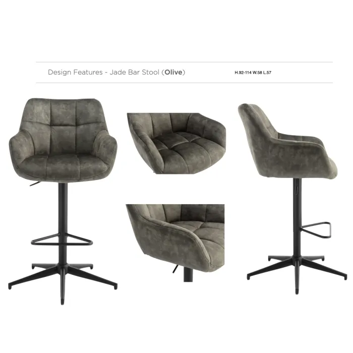 Jade Bar Stool - Olive