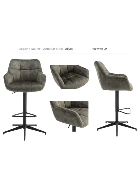 Jade Bar Stool - Olive
