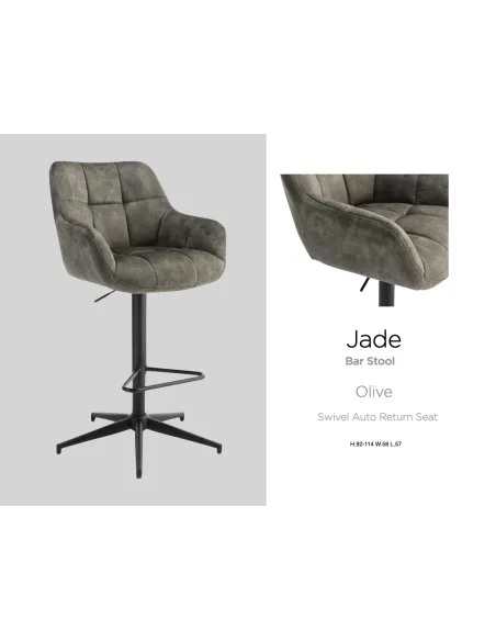 Jade Bar Stool - Olive