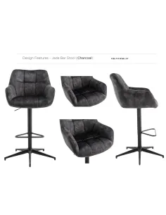 Jade Bar Stool - Charcoal 2