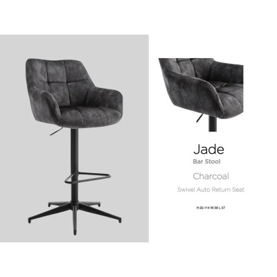 Jade Bar Stool - Charcoal