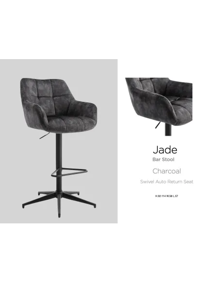 Jade Bar Stool - Charcoal