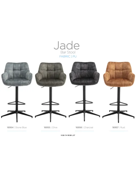 Jade Bar Stool - Charcoal