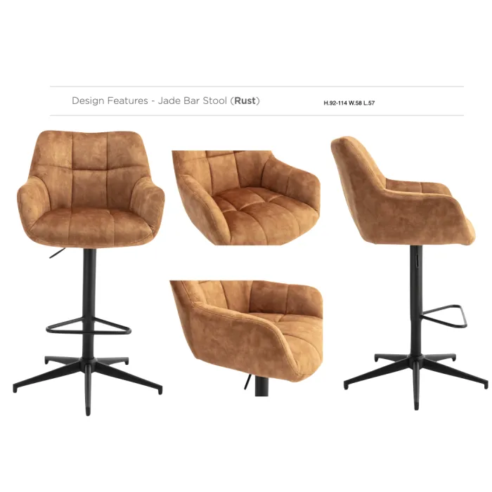 Jade Bar Stool - Rust