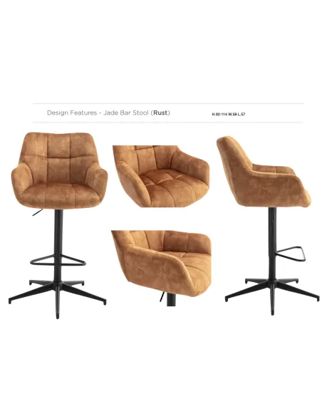 Jade Bar Stool - Rust
