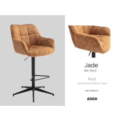 Jade Bar Stool - Rust