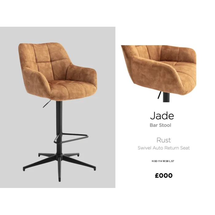 Jade Bar Stool - Rust