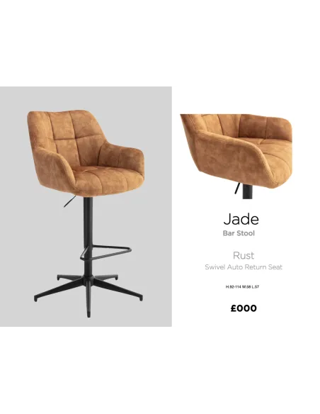 Jade Bar Stool - Rust