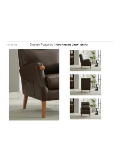 Faro Fireside Armchair - Tan PU 2