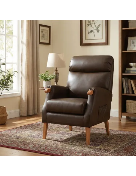 Faro Fireside Armchair - Tan PU