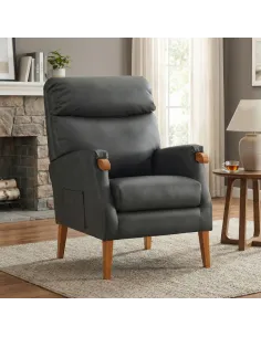 Faro Fireside Armchair - Grey PU