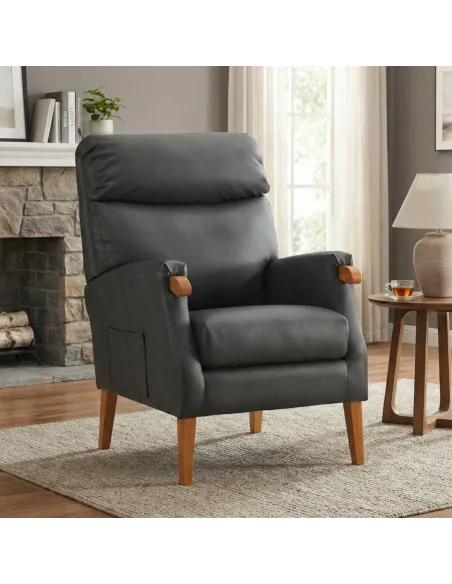 Faro Fireside Armchair - Grey PU