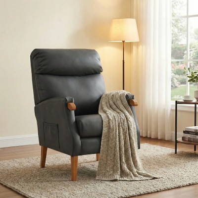 Faro Fireside Armchair - Grey PU
