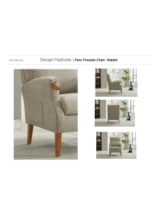 Faro Fireside Armchair - Rabbit 2