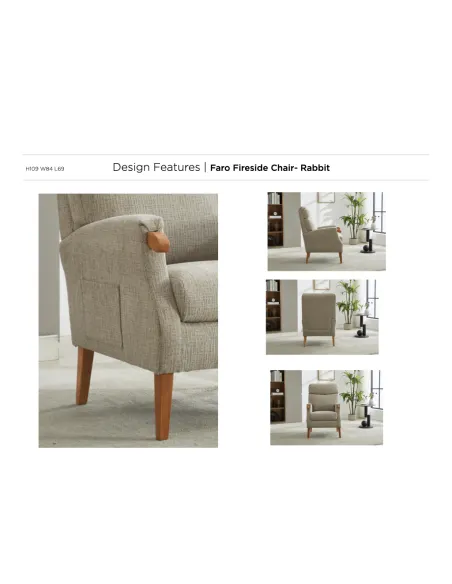 Faro Fireside Armchair - Rabbit