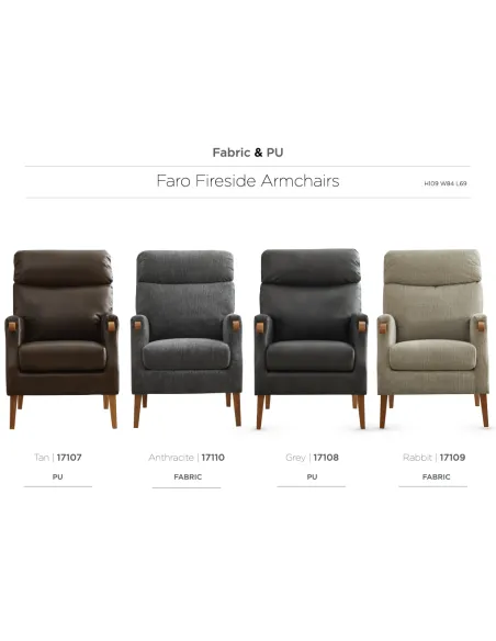 Faro Fireside Armchair - Rabbit