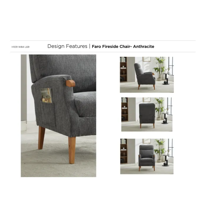 Faro Fireside Armchair - Anthracite