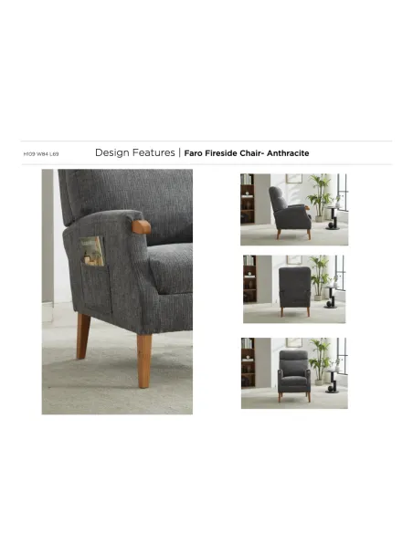 Faro Fireside Armchair - Anthracite
