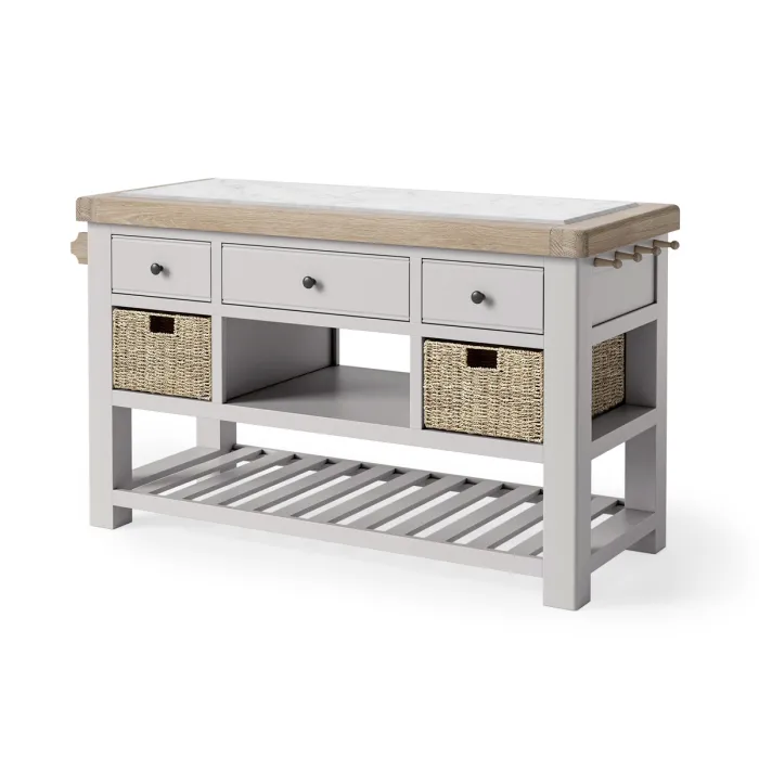 Marbury Large Kitchen Island - Light Grey