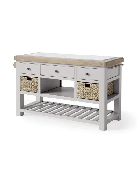 Marbury Large Kitchen Island - Light Grey