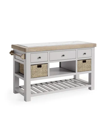 Marbury Large Kitchen Island - Light Grey