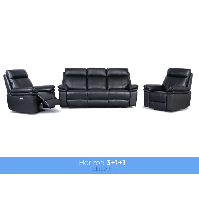 Horizon Armchair - Black Leather