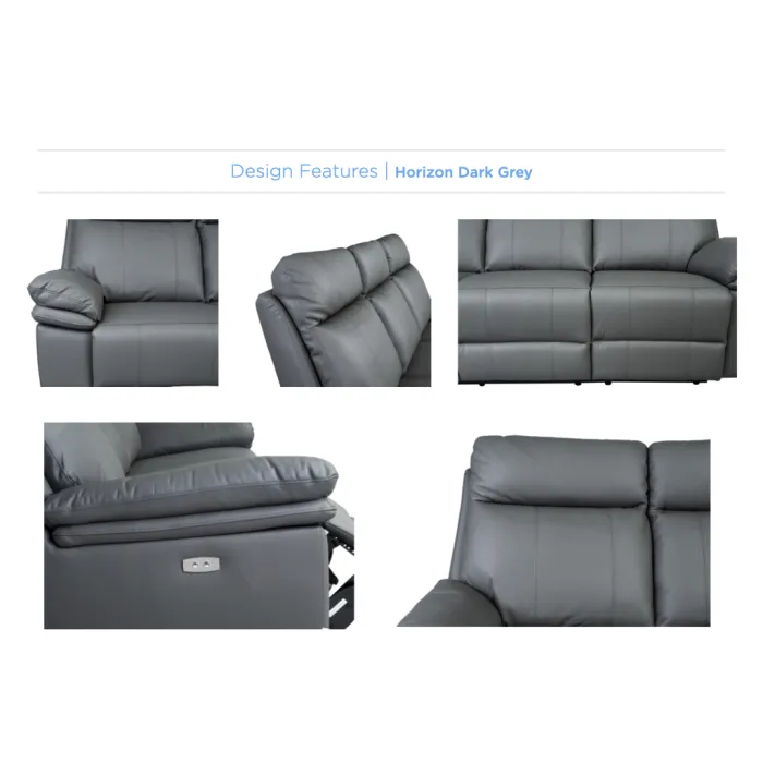 Horizon Armchair - Dark Grey Leather