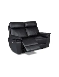 Horizon 2 Seater Leather Sofa - Black