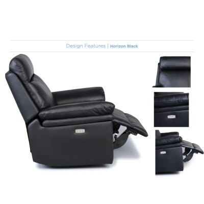 Horizon 2 Seater Leather Sofa - Black