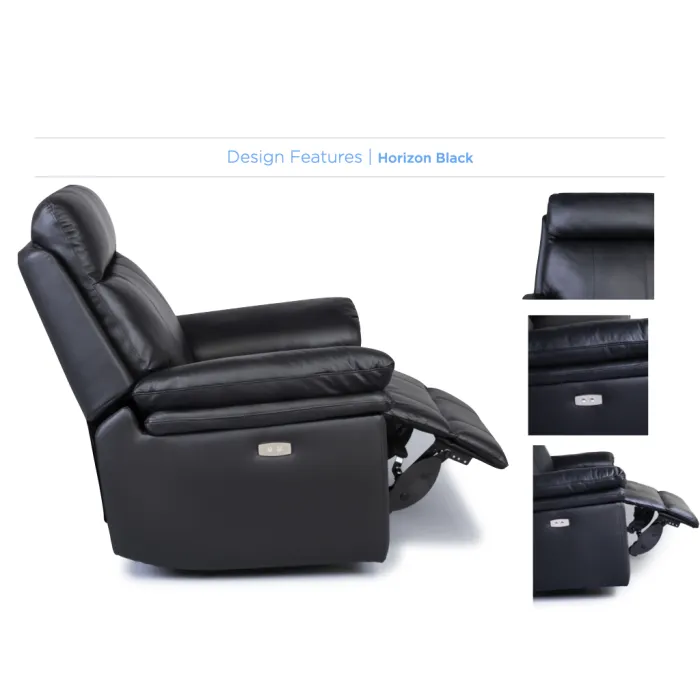 Horizon Armchair - Black Leather