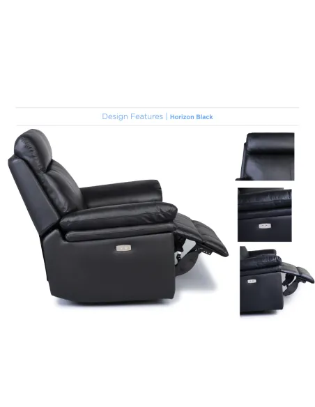 Horizon Armchair - Black Leather