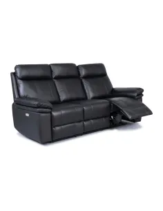 Horizon 3 Seater Leather Sofa - Black