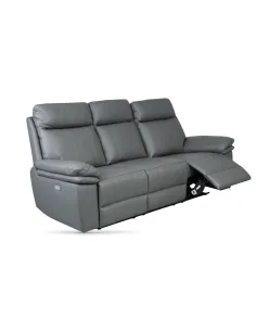 Horizon 3 Seater Leather Sofa - Dark Grey