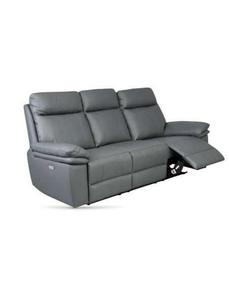 Horizon 3 Seater Leather Sofa - Dark Grey