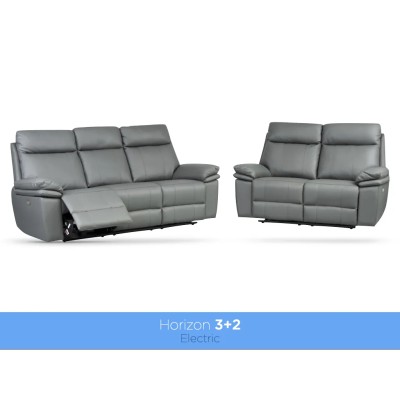 Horizon 3 Seater Leather Sofa - Dark Grey