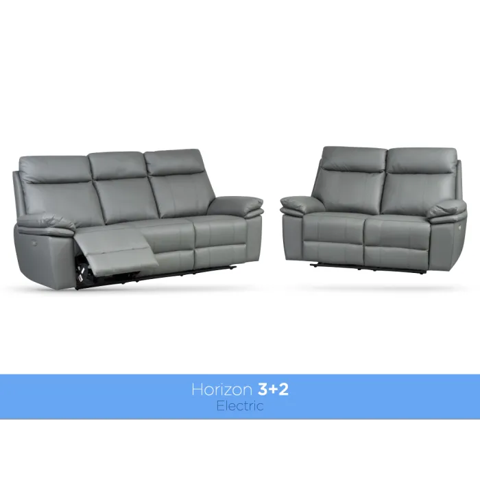 Horizon 3 Seater Leather Sofa - Dark Grey