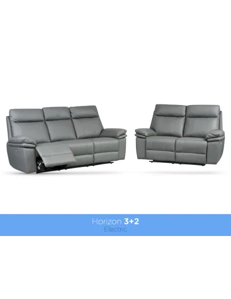 Horizon 3 Seater Leather Sofa - Dark Grey