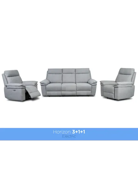 Horizon 3 Seater Fabric Sofa - Light Grey