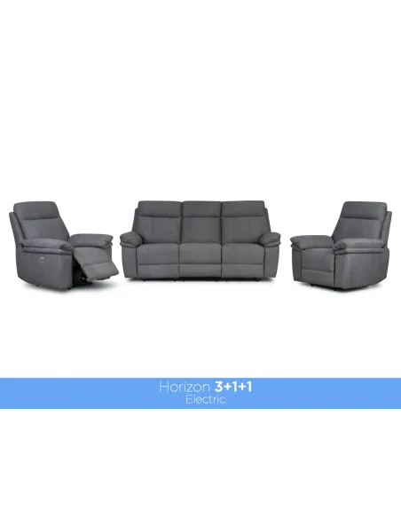 Horizon 3 Seater Fabric Sofa -Dark Grey